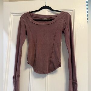 We The Free Free People Women's Long Sleeve Thermal Tee Sz XS